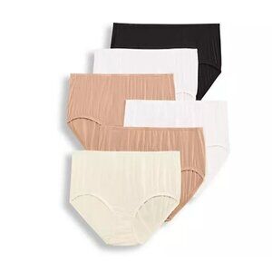 Jockey Supersoft Breathe Brief Panties Basics 6-Pack 10 A629542 NEW